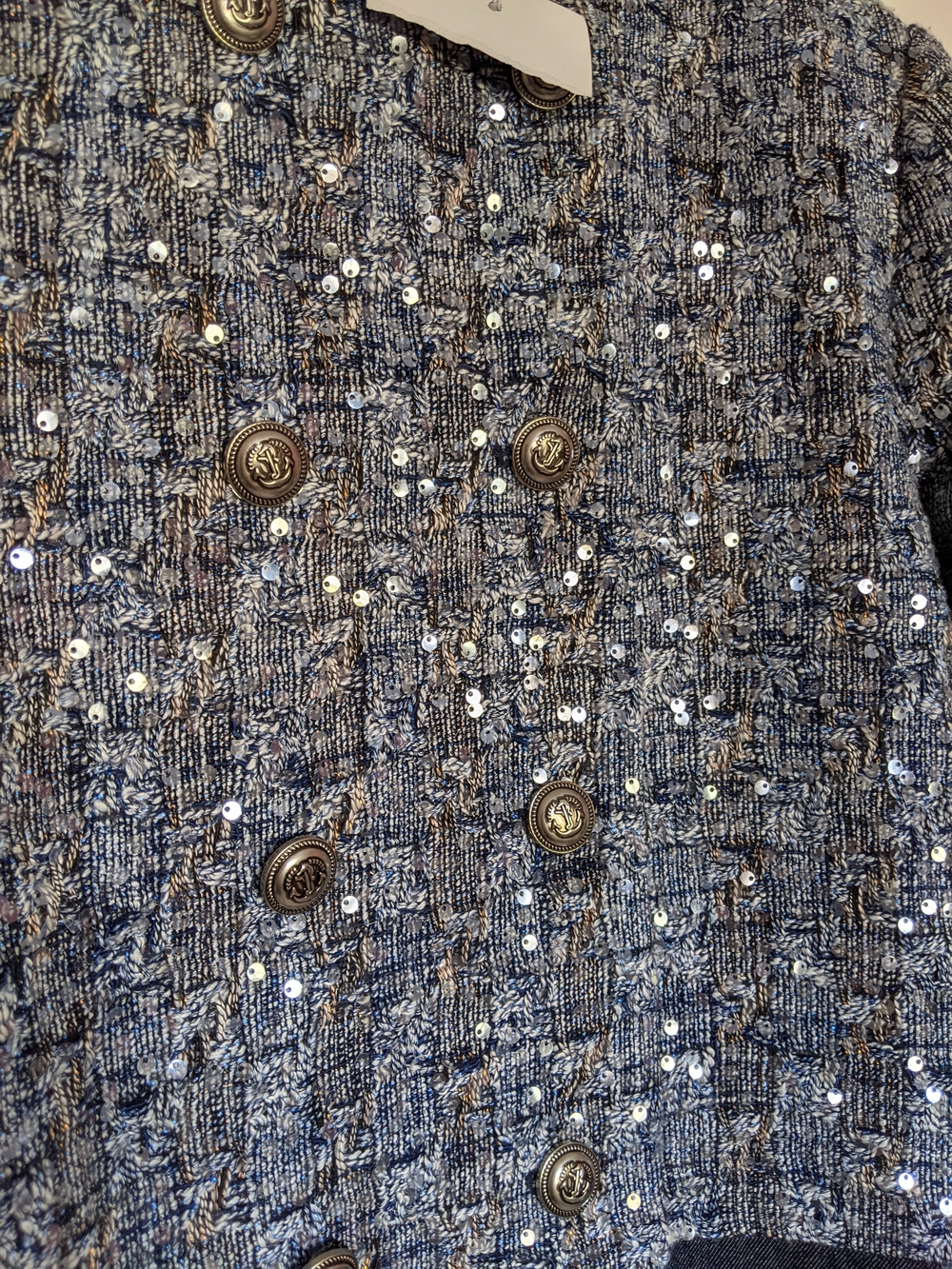 Jalen Tweed Sequin & Denim Jacket